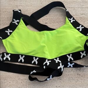 Excision neon Green Sports Bra with Black Straps